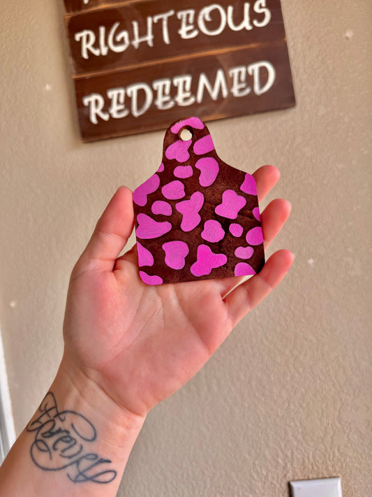 Cow Tag Keychain