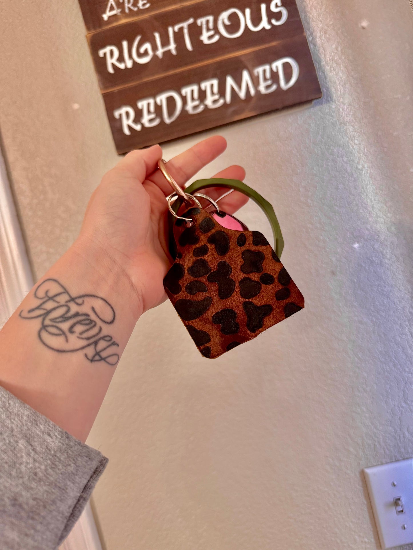 Cow Tag Keychain